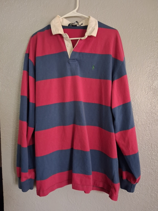 Ralph Lauren Other - Polo Ralph Lauren Vintage Red and Blue Striped Rugby Polo XL
